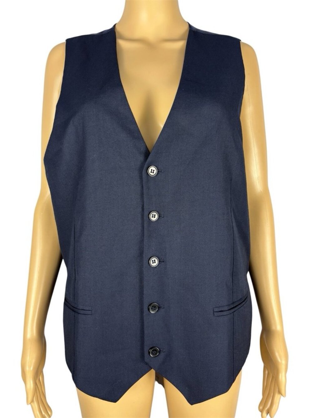Pavaratti St Marcus Men’s Black Suit Vest 38R/32R Formal Waistcoat Button Front